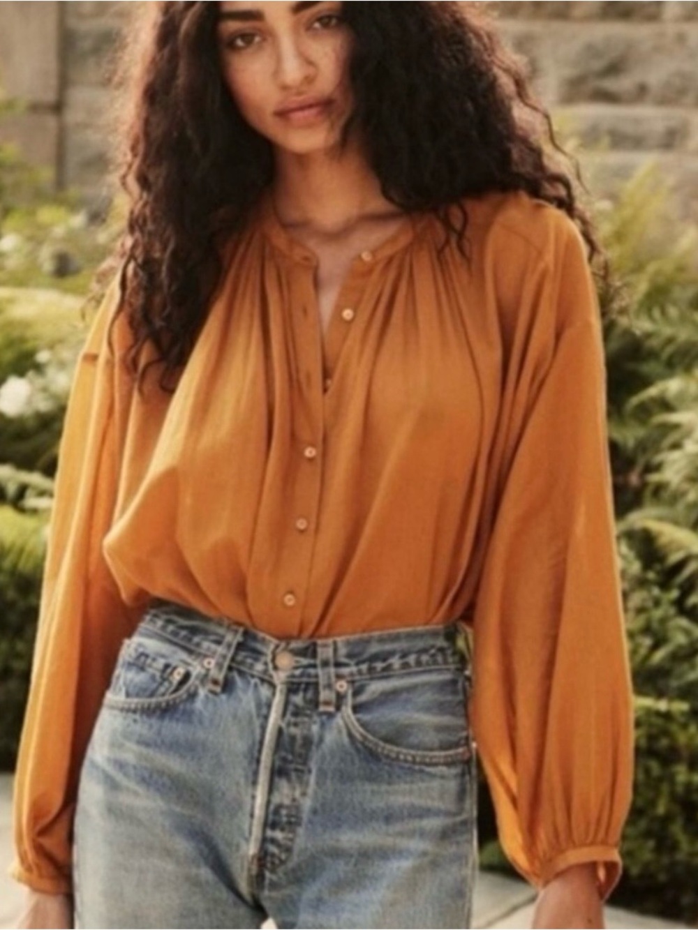 Doen Jane Blouse: Burnt Orange/Rust